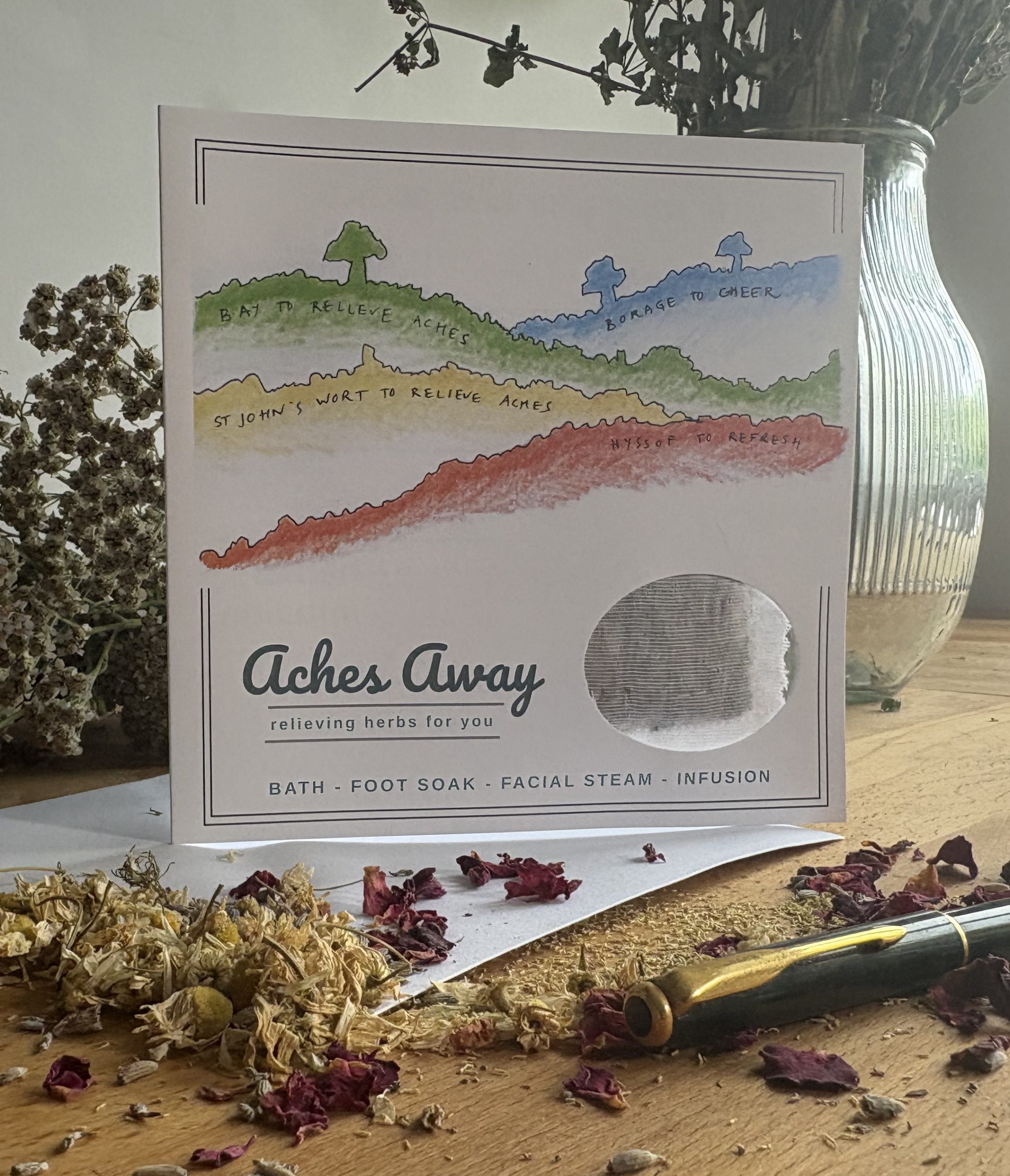 Herb Pocket Card Aches Away