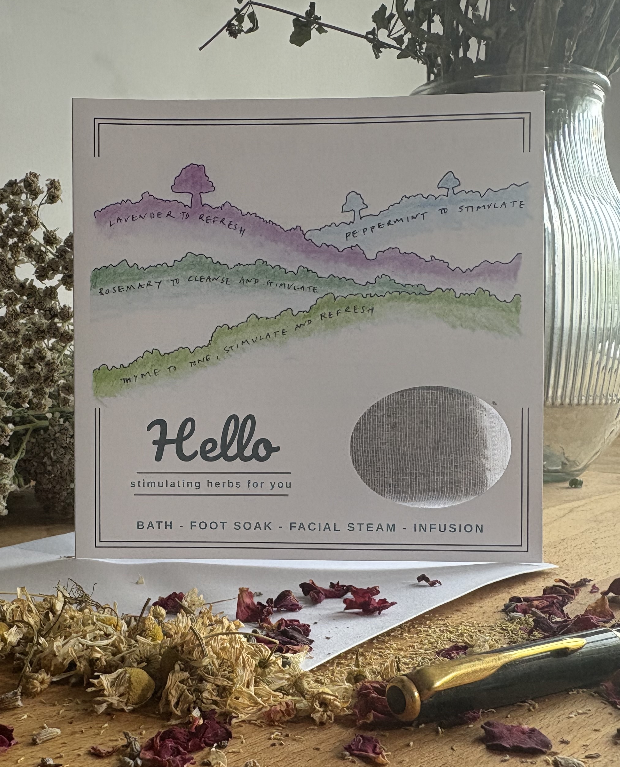 Herb Pocket Card Hello